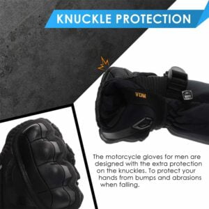 Winter Warm Waterproof Motorbike Gloves with Hard Knuckle Protection