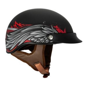 V58 Cruiser Solid Half Face Motorcycle Helmets Phoenix / Flat Black