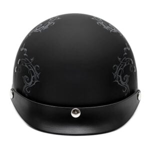 V58 Cruiser Solid Half Face Motorcycle Helmets Scramble Line / Flat Black