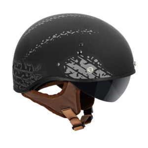 V58 Cruiser Solid Half Face Motorcycle Helmets Tread / Flat Black
