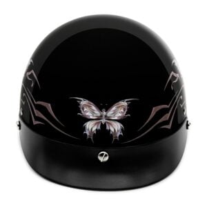 Cruiser Solid Half Face Motorcycle Helmets Butterfly / Gloss Black