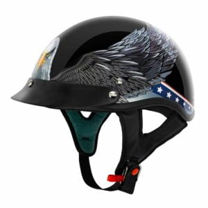 V5 Cruiser Solid Half Face Motorcycle Helmets Eagle / Gloss Black