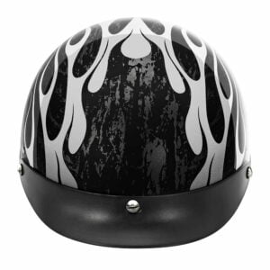 V5 Cruiser Solid Half Face Motorcycle Helmets Fire / Gloss Black