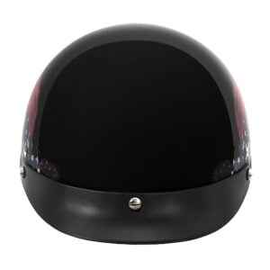 V5 Cruiser Solid Half Face Motorcycle Helmets Flag / Gloss Black