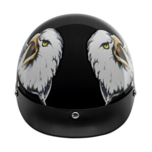V5 Cruiser Solid Half Face Motorcycle Helmets USA Eagle / Gloss Black