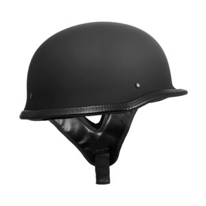 V75 German Style Half Face Motorcycle Helmet Flat Black