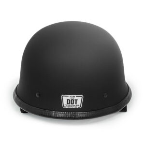 V75 German Style Half Face Motorcycle Helmet Flat Black